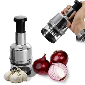 Manual Onion Chopper Stainless Steel Garlic Presser Food Crusher Cutter Meat Mincer Hand Press for Vegetable Kitchen Tool